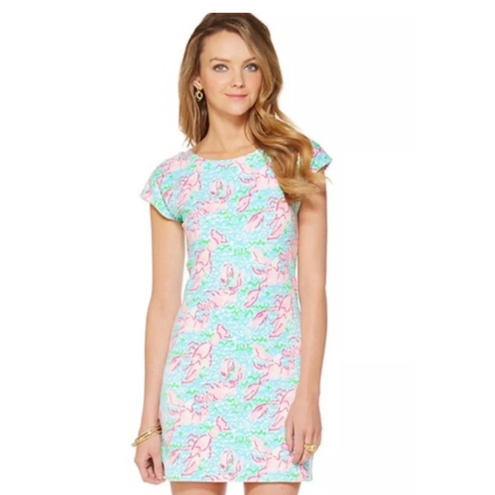 Lilly Pulitzer Westerly Dress Lobstah Roll XL Cotton Blend Knit T-Shirt Dress